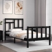 Estructura de cama con cabecero madera maciza negro