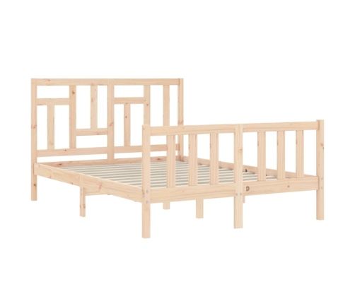 Estructura de cama de matrimonio con cabecero madera maciza