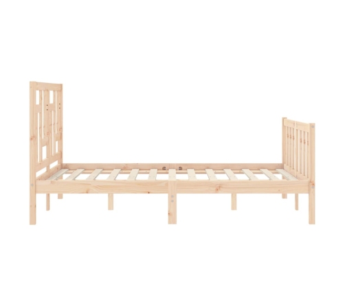 Estructura de cama de matrimonio con cabecero madera maciza