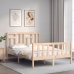 Estructura de cama sin colchón madera maciza de pino 140x190 cm