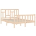 Estructura de cama sin colchón madera maciza de pino 140x190 cm