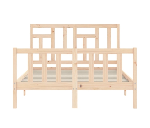 Estructura de cama sin colchón madera maciza de pino 140x190 cm