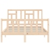 Estructura de cama sin colchón madera maciza de pino 140x190 cm