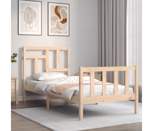 Estructura de cama sin colchón madera maciza de pino 90x200 cm