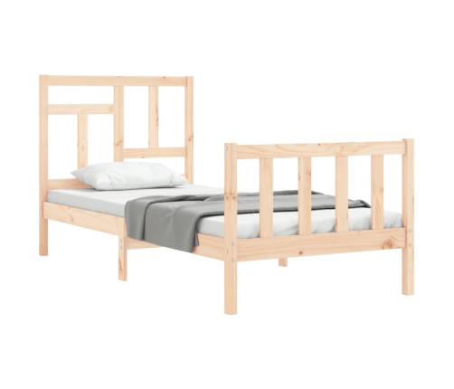 Estructura de cama sin colchón madera maciza de pino 90x200 cm