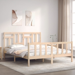 Estructura de cama sin colchón madera maciza de pino 160x200 cm