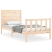 Estructura de cama individual con cabecero madera maciza