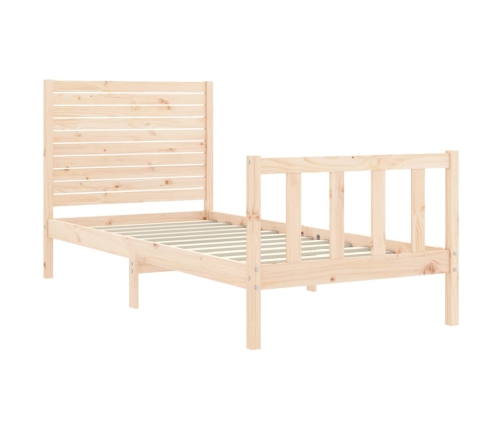 Estructura de cama individual con cabecero madera maciza