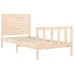 Estructura de cama individual con cabecero madera maciza