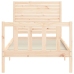 Estructura de cama individual con cabecero madera maciza