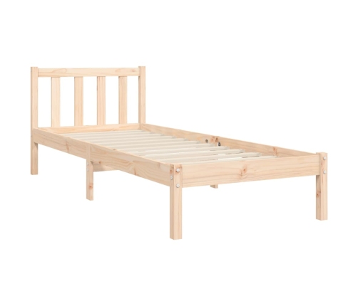 Estructura de cama individual con cabecero madera maciza