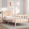 Estructura de cama individual con cabecero madera maciza