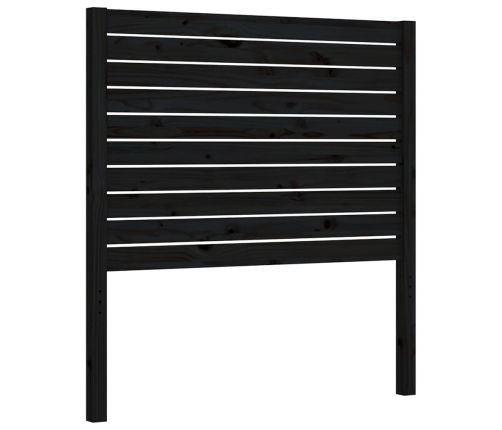 Estructura de cama individual con cabecero madera maciza negro