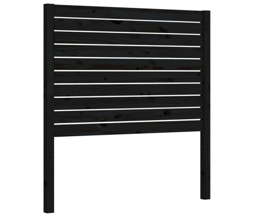 Estructura de cama con cabecero madera maciza negro