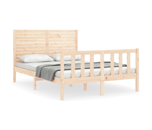 Estructura de cama sin colchón madera maciza de pino 140x190 cm