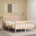 Estructura de cama sin colchón madera maciza de pino 140x190 cm