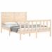 Estructura de cama sin colchón madera maciza de pino 140x190 cm