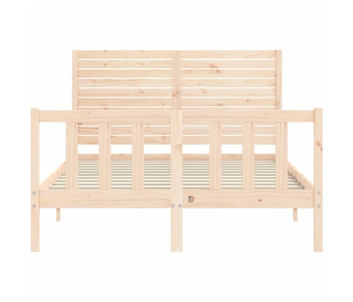 Estructura de cama sin colchón madera maciza de pino 140x190 cm