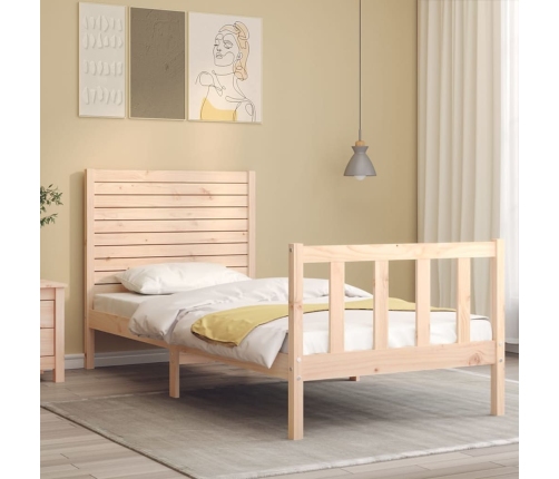 Estructura de cama sin colchón madera maciza de pino 90x200 cm