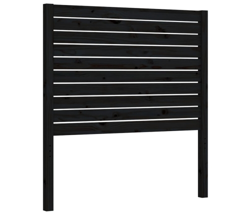 Estructura de cama con cabecero madera maciza negro 90x200 cm