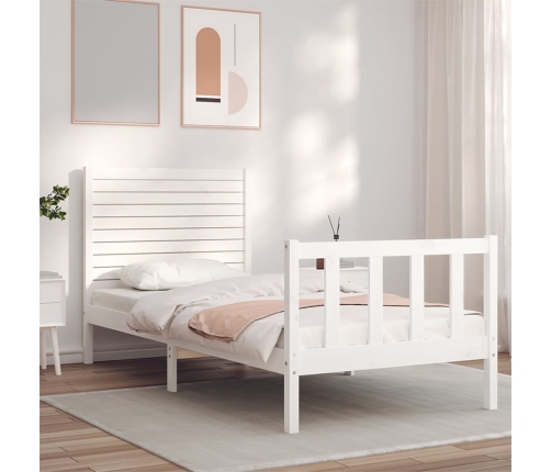 Estructura cama sin colchón madera maciza pino blanca 100x200cm