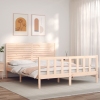 Estructura de cama de matrimonio con cabecero madera maciza