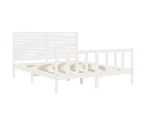 Estructura de cama sin colchón madera maciza de pino 160x200 cm