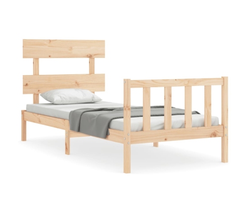 Estructura de cama con cabecero madera maciza