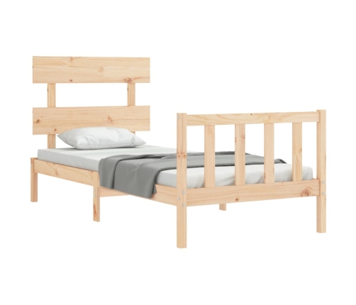 Estructura de cama con cabecero madera maciza