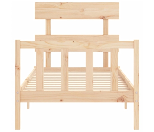 Estructura de cama con cabecero madera maciza