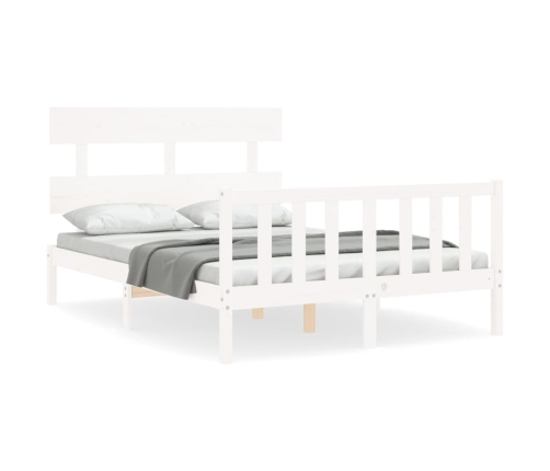 Estructura de cama sin colchón madera de pino blanca 140x190 cm