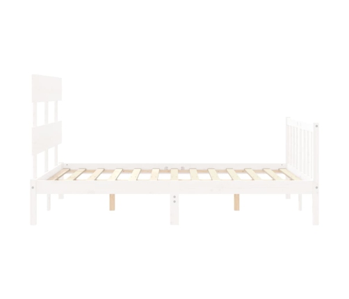 Estructura de cama sin colchón madera de pino blanca 140x190 cm