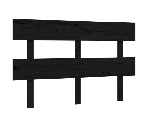 Estructura de cama con cabecero madera maciza negro 140x190 cm