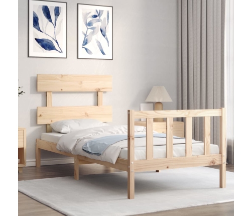 Estructura de cama sin colchón madera maciza de pino 90x200 cm