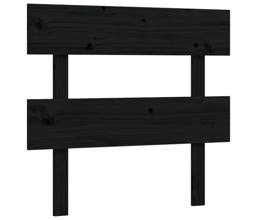 Estructura de cama con cabecero madera maciza negro 90x200 cm