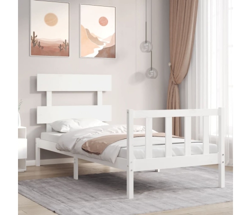 Estructura cama sin colchón madera maciza pino blanca 100x200cm