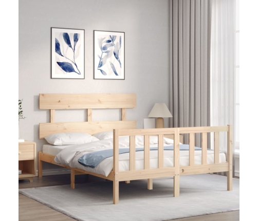 Estructura de cama sin colchón madera de pino maciza 120x200 cm