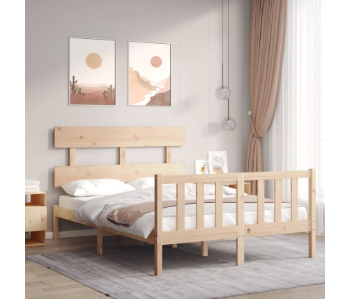 Estructura de cama sin colchón madera de pino maciza 120x200 cm