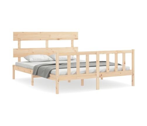 Estructura de cama sin colchón madera maciza de pino 160x200 cm