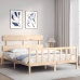 Estructura de cama sin colchón madera maciza de pino 160x200 cm