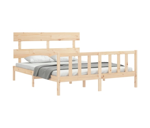 Estructura de cama sin colchón madera maciza de pino 160x200 cm