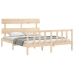 Estructura de cama sin colchón madera maciza de pino 160x200 cm