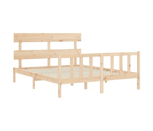 Estructura de cama sin colchón madera maciza de pino 160x200 cm