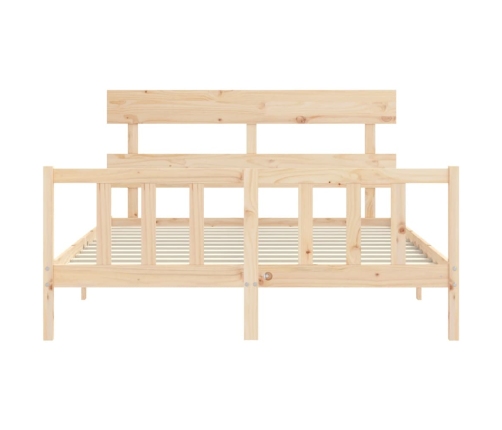 Estructura de cama sin colchón madera maciza de pino 160x200 cm