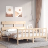 Estructura de cama sin colchón madera maciza de pino 160x200 cm