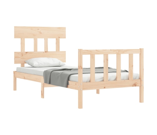 Estructura de cama con cabecero madera maciza