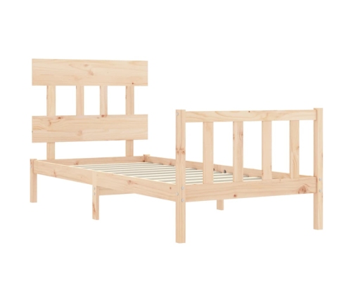 Estructura de cama con cabecero madera maciza