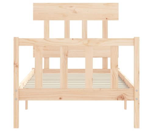 Estructura de cama con cabecero madera maciza