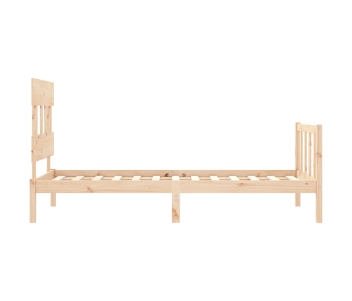 Estructura de cama con cabecero madera maciza