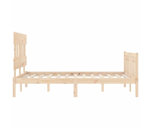 Estructura de cama de matrimonio con cabecero madera maciza